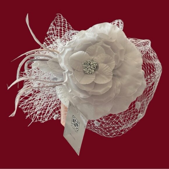 KAKY Fascinator Grey Veiled Hat (NWT) - Picture 7 of 8